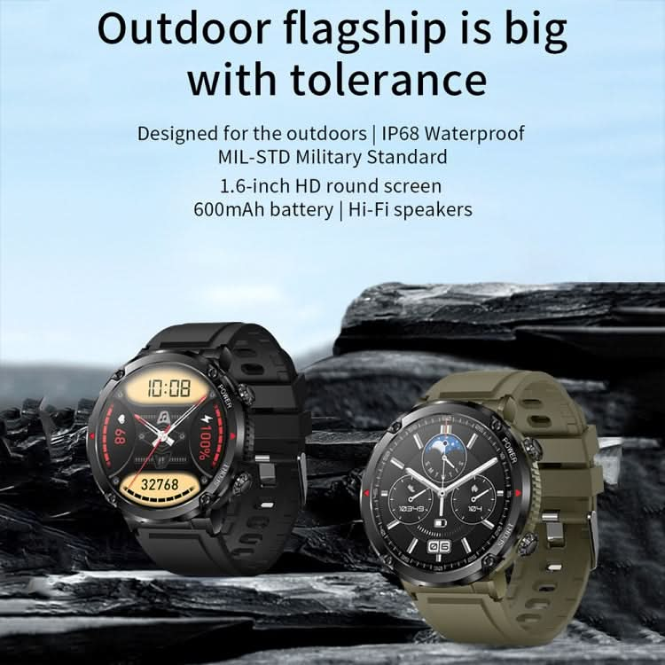 T30 1.6-inch Outdoor Sports Waterproof Smart Music Bluetooth Call Watch