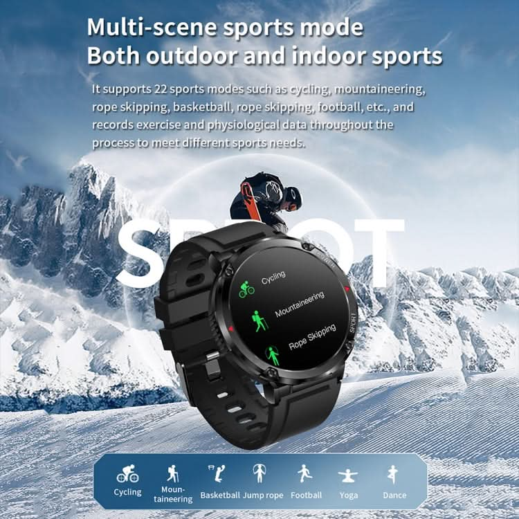 T30 1.6-inch Outdoor Sports Waterproof Smart Music Bluetooth Call Watch