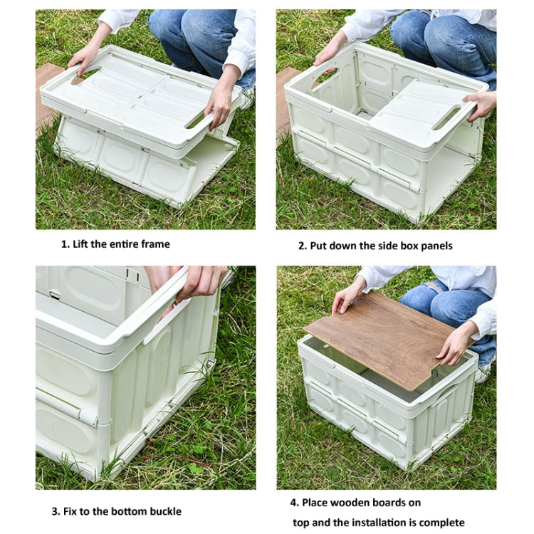 Foldable Outdoor Camping Storage Case Car Storage Box Organizer With Wooden Lid My Store