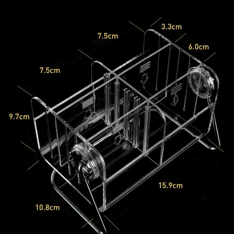 6-grid 360-degree Rotating Acrylic Remote Control Stationery Storage Box(Transparent)-Reluova