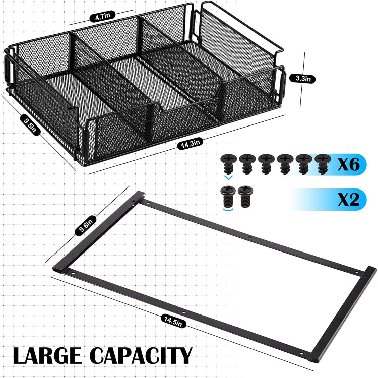 Under Desk Drawer Storage Organizer Desk Hidden Tray for Office Home My Store