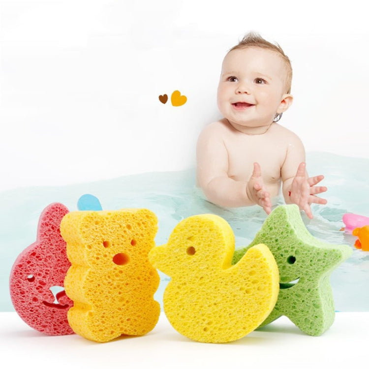 Baby Bathing Wood Pulp Sponge Cute Cartoon Soft Bath Sponge Bath Scrubber