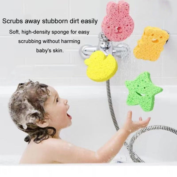 Baby Bathing Wood Pulp Sponge Cute Cartoon Soft Bath Sponge Bath Scrubber Reluova