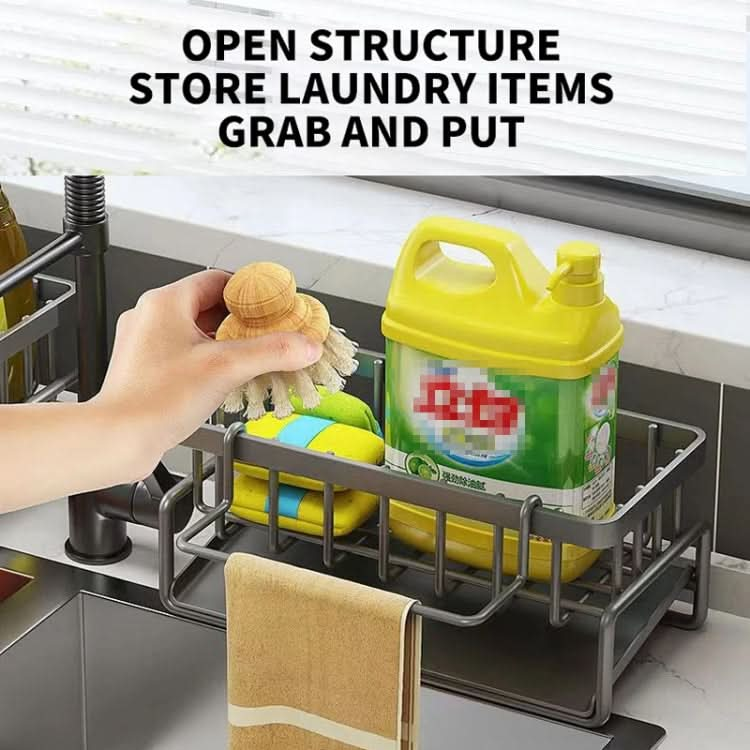 Kitchen Sink Multifunctional Drain Rack Sponge Rag Storage Shelf Reluova