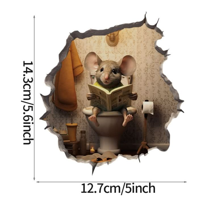 3D Cartoon Mouse Wall Stickers Home Kitchen Animal Decorative Decals, Model: CT70160G-T-Reluova