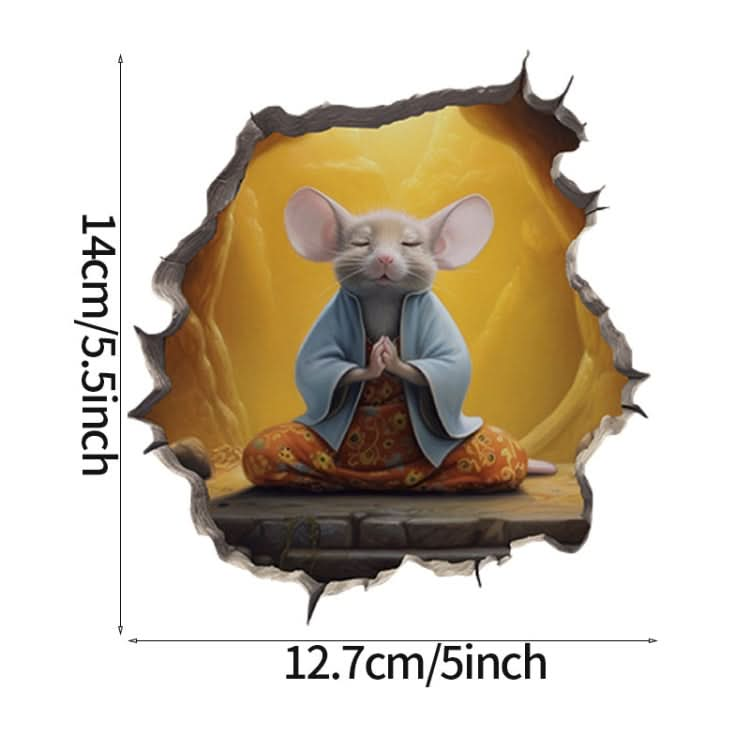 3D Cartoon Mouse Wall Stickers Home Kitchen Animal Decorative Decals, Model: CT70251G-T-Reluova