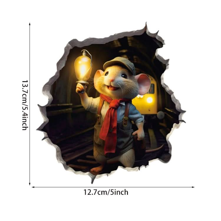 3D Cartoon Mouse Wall Stickers Home Kitchen Animal Decorative Decals, Model: CT70125G-T-Reluova