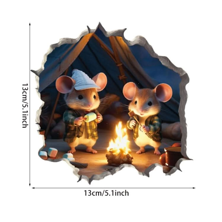 3D Cartoon Mouse Wall Stickers Home Kitchen Animal Decorative Decals, Model: CT70127G-T-Reluova