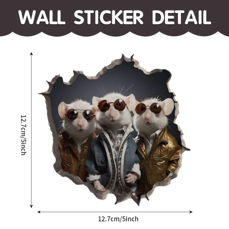 3D Cartoon Mouse Wall Stickers Home Kitchen Animal Decorative Decals, Model: CT70163G-T-Reluova