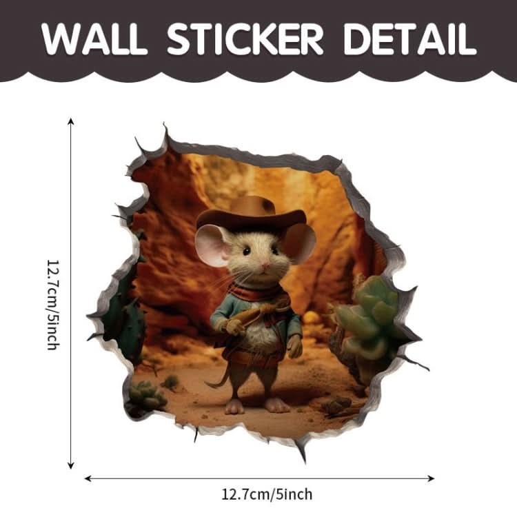 3D Cartoon Mouse Wall Stickers Home Kitchen Animal Decorative Decals, Model: CT70166G-T-Reluova