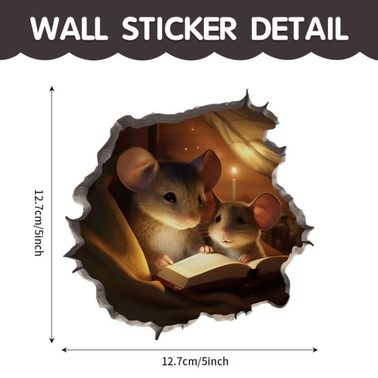 3D Cartoon Mouse Wall Stickers Home Kitchen Animal Decorative Decals, Model: CT70167G-T-Reluova