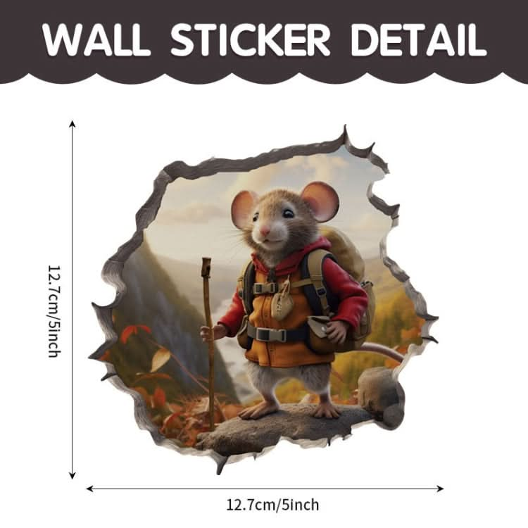 3D Cartoon Mouse Wall Stickers Home Kitchen Animal Decorative Decals, Model: CT70169G-T-Reluova