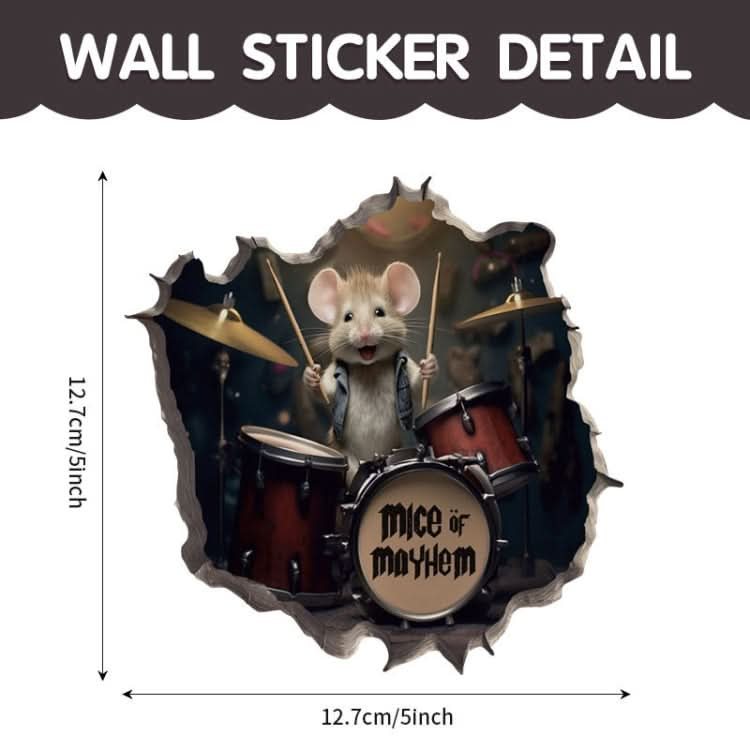 3D Cartoon Mouse Wall Stickers Home Kitchen Animal Decorative Decals, Model: CT70170G-T-Reluova