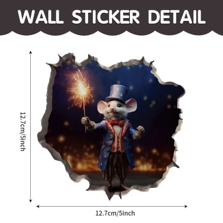 3D Cartoon Mouse Wall Stickers Home Kitchen Animal Decorative Decals, Model: CT70172G-T-Reluova