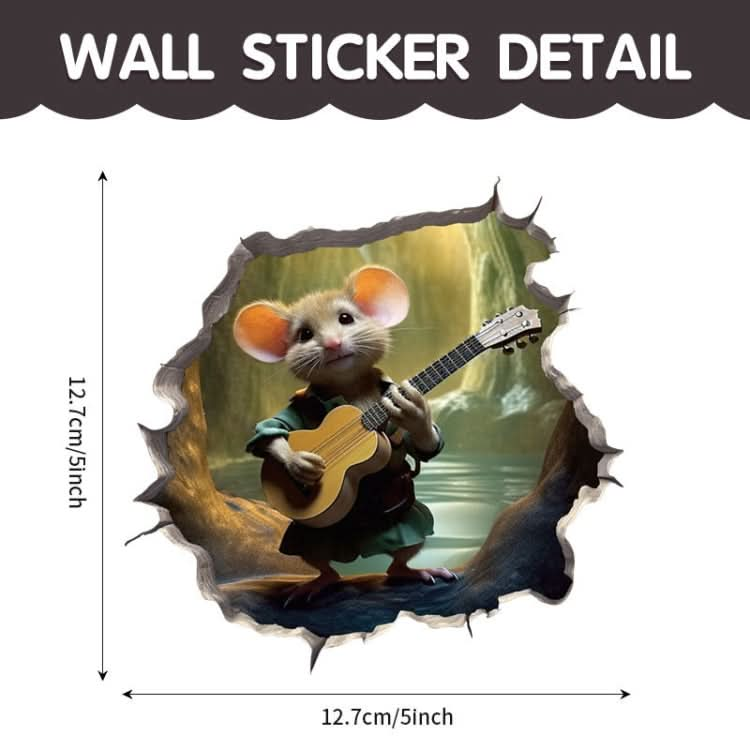 3D Cartoon Mouse Wall Stickers Home Kitchen Animal Decorative Decals, Model: CT70174G-T-Reluova