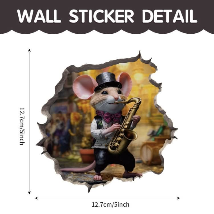 3D Cartoon Mouse Wall Stickers Home Kitchen Animal Decorative Decals, Model: CT70175G-T-Reluova