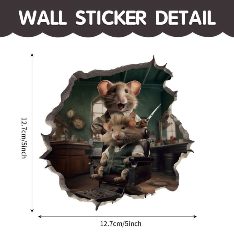 3D Cartoon Mouse Wall Stickers Home Kitchen Animal Decorative Decals, Model: CT70177G-T-Reluova