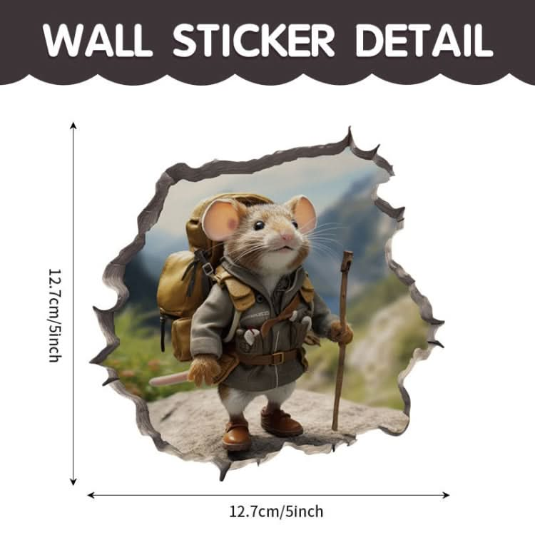 3D Cartoon Mouse Wall Stickers Home Kitchen Animal Decorative Decals, Model: CT70178G-T-Reluova