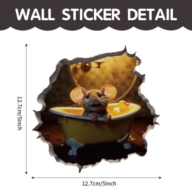 3D Cartoon Mouse Wall Stickers Home Kitchen Animal Decorative Decals, Model: CT70180G-T-Reluova