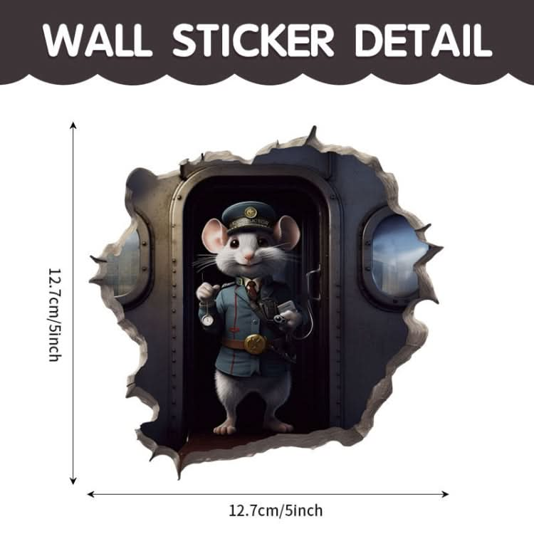 3D Cartoon Mouse Wall Stickers Home Kitchen Animal Decorative Decals, Model: CT70182G-T-Reluova