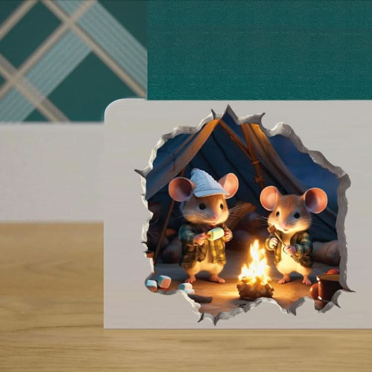 3D Cartoon Mouse Wall Stickers Home Kitchen Animal Decorative Decals, Model: CT70167G-T-Reluova