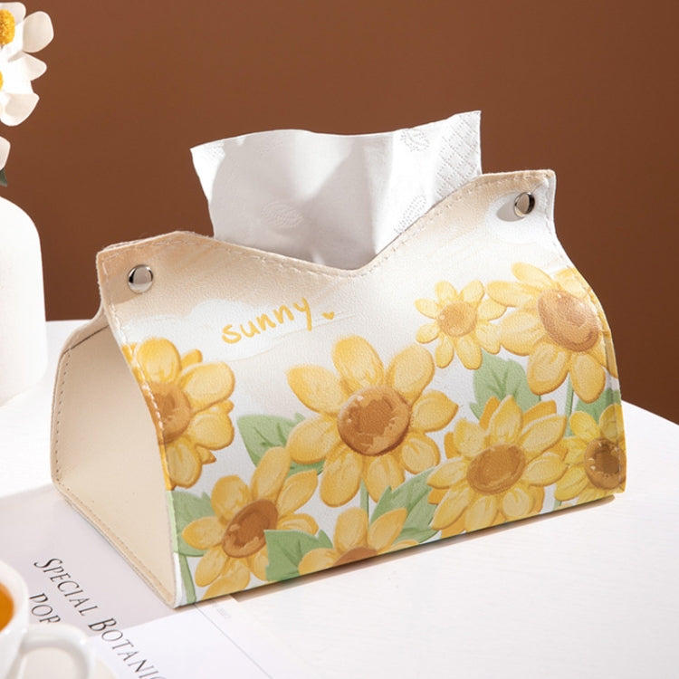 Oil Printed Leather Tissue Box Living Room Decorative Tissue Storage Bag My Store