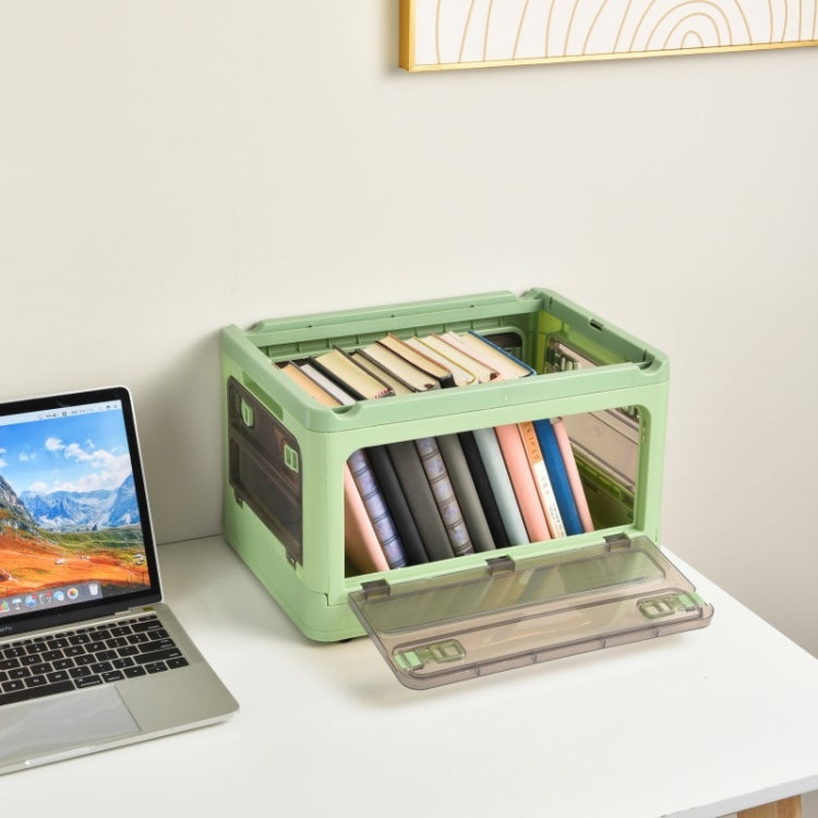 Folding Plastic Storage Box Stackable Storage Organizer with Wheels