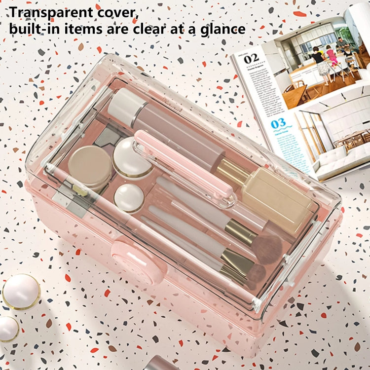 Cosmetics Storage Box Plastic Anti -Dust Transparent Desktop Medicine Box My Store