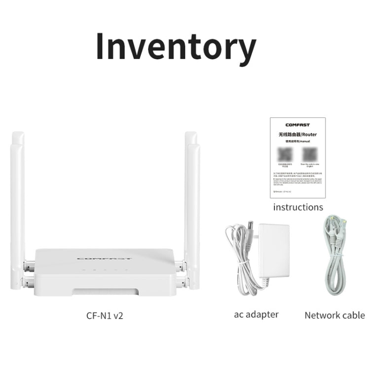 COMFAST CF-N1 V2  300Mbps WIFI4 Wireless Router With 1 Wan + 4 Lan RJ45 Ports