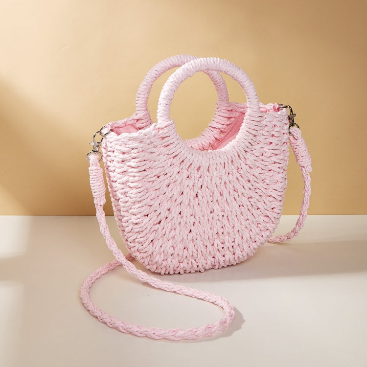 Half-moon Shape Straw Tote Bag Cross-body Woven Beach Single-shoulder Bag My Store