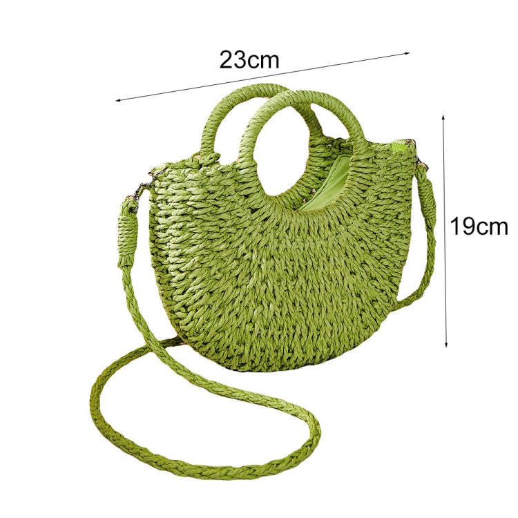 Half-moon Shape Straw Tote Bag Cross-body Woven Beach Single-shoulder Bag My Store