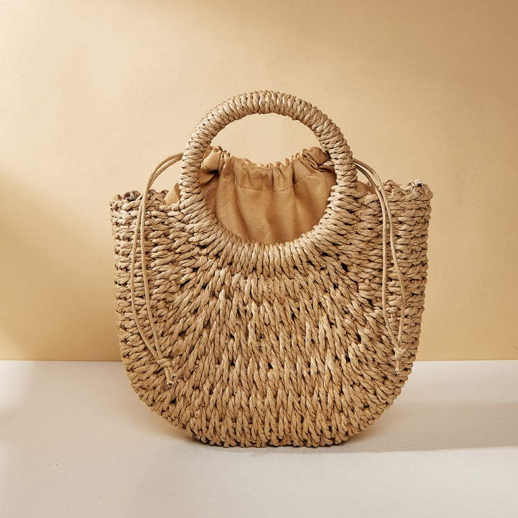 Half-moon Shape Straw Tote Bag Cross-body Woven Beach Single-shoulder Bag My Store