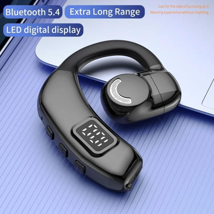 Bluetooth Headset Digital Display Hanging Ear OWS Stereo Sports Earbuds