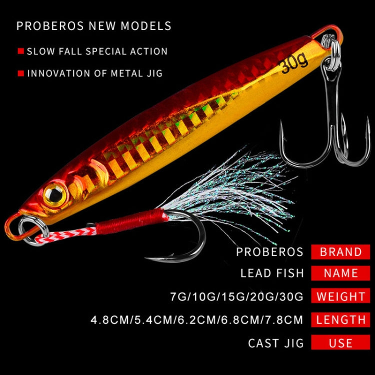 PROBEROS LF128 Long Casting Lure Iron Plate Lead Fish Freshwater Sea Fishing Warp Bass Metal Sequins Baits Reluova