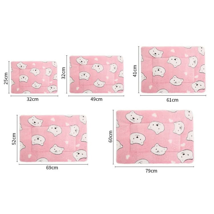 61x41cm Thickened Pet Cushion Cat Dog Blanket Pet Bed(Pink Stars)-Reluova