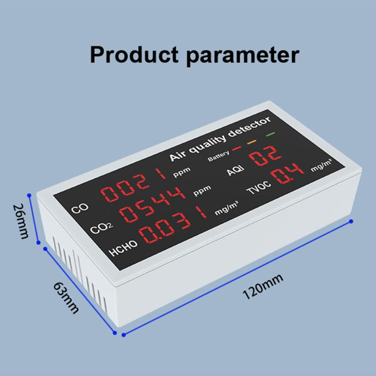 5-in-1 Indoor Home Portable Air Monitor TVOC Formaldehyde Detector Reluova