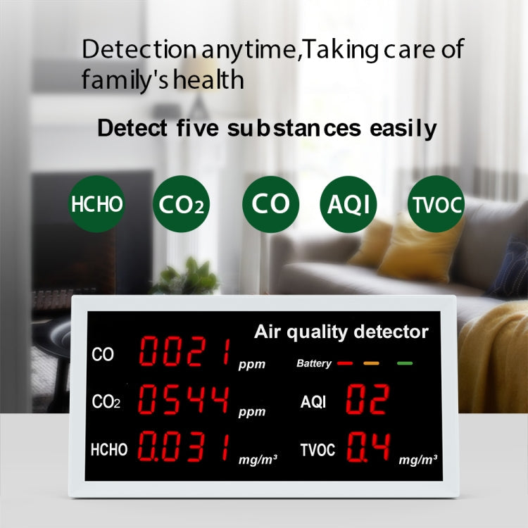 5-in-1 Indoor Home Portable Air Monitor TVOC Formaldehyde Detector Reluova