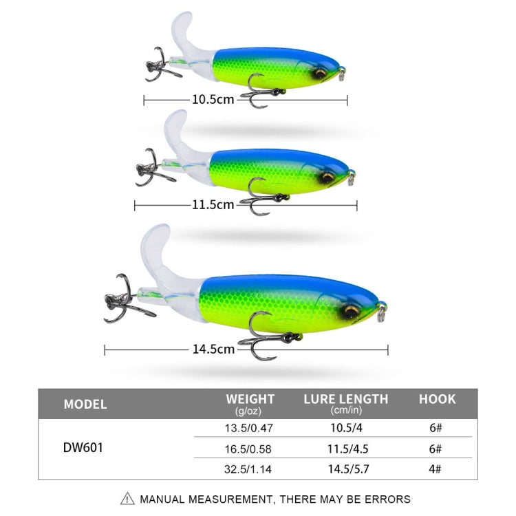 PROBEROS DW601 360 Degree Rotating Propeller Lures Topwater Tethered Tractor Floating Fake Fish Bait