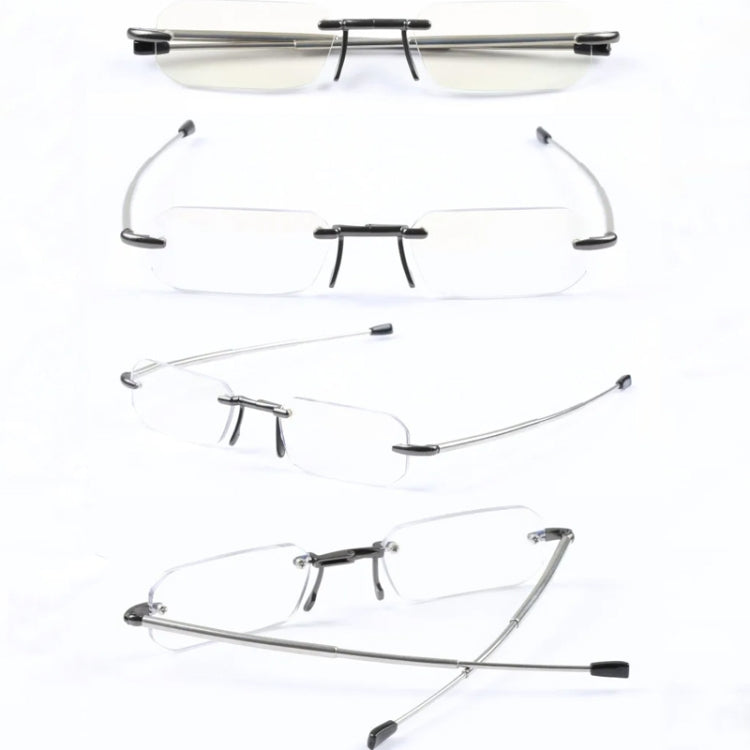 With Lighter Shape Clip Belt Case Anti-Blue Light Rimless Folding Presbyopia Glasses