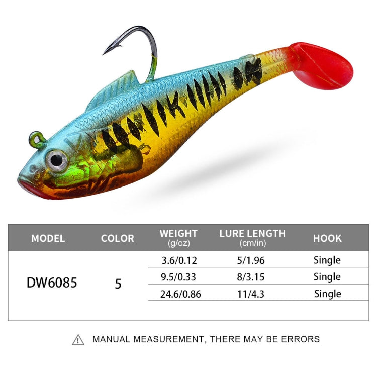 PROBEROS DW6085 Sea Bass Leadfish Soft Lure T-Tail Software Baits Sea Fishing Boat Fishing Bionic Lures