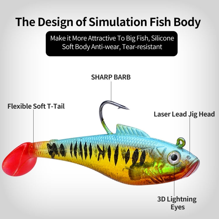 PROBEROS DW6085 Sea Bass Leadfish Soft Lure T-Tail Software Baits Sea Fishing Boat Fishing Bionic Lures