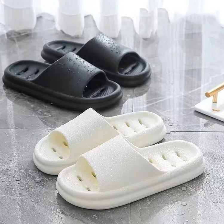 Bathroom Shower Slippers Non-slip Hollow Quick-drying Thick-soled Flip Flops