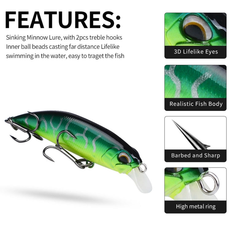 PROBEROS DW605 Sinking Minnow Lure Bionic Plastic Fake Bait Freshwater Sea Bass Fishing Hard Baits