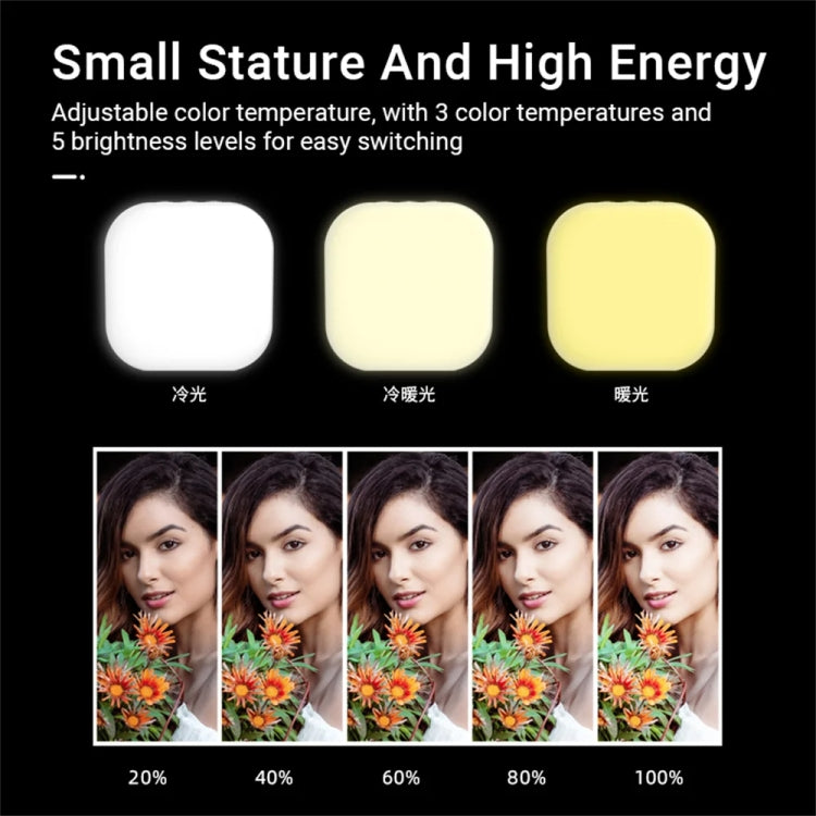 Mini Magnetic Fill Light Rechargeable Tri-Color Temperature Selfie Light Reluova