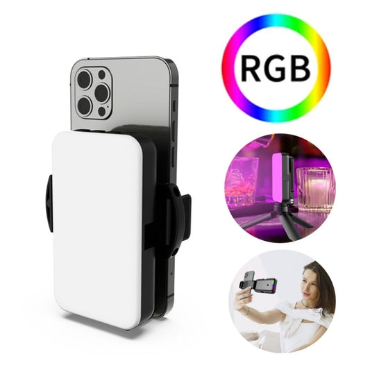 RGB Fill Light Photography Lamp With Hidden Folding Phone Clip & Cold Shoe Interface