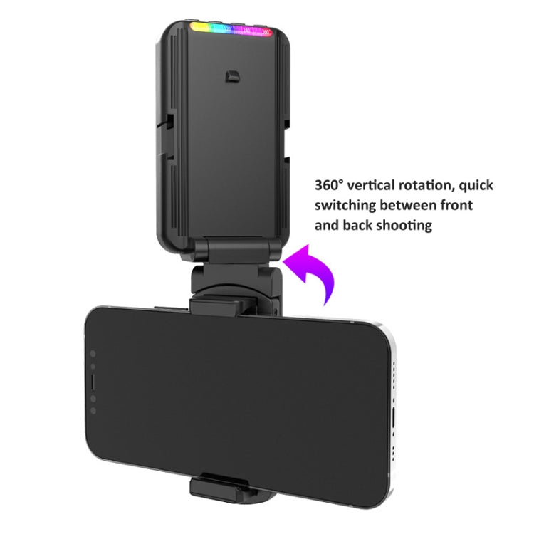 RGB Fill Light Photography Lamp With Hidden Folding Phone Clip & Cold Shoe Interface Reluova