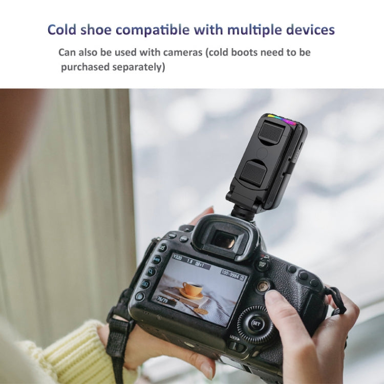 RGB Fill Light Photography Lamp With Hidden Folding Phone Clip & Cold Shoe Interface Reluova