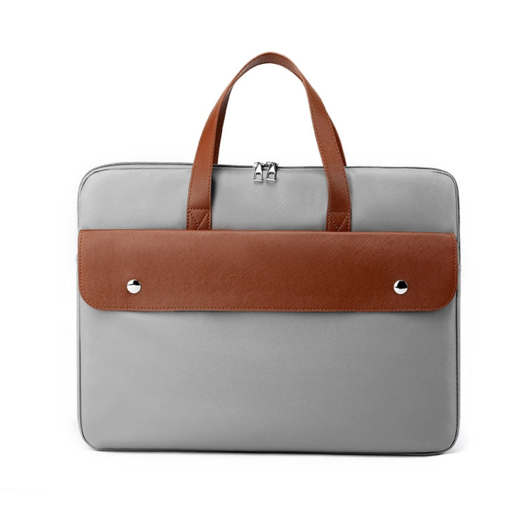 Contrasting Color PU Leather Laptop Bag Computer Bag Briefcase Cover My Store