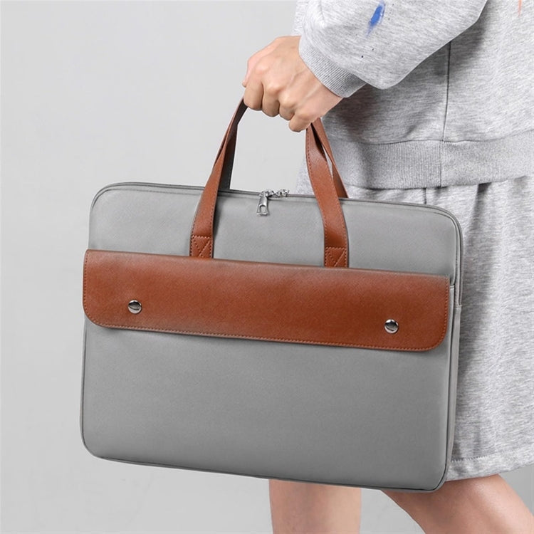 Contrasting Color PU Leather Laptop Bag Computer Bag Briefcase Cover My Store