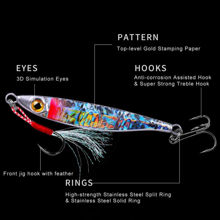 PROBEROS LF126 Long Casting Lead Fish Bait Freshwater Sea Fishing Fish Lures Sequins